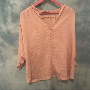 Zara relaxed blouse • light pink • size XS
